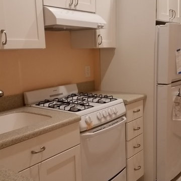 Tiny kitchen renovation project. Pictures before and after.