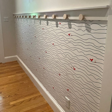 Palo Alto Custom Bookcase, Wallpaper, Trim