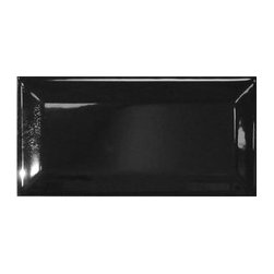 Beveled Black Subway Tile 3x6 - Tile