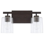 Capital Lighting - Greyson Two Light Vanity, Bronze - 2 light vanity with Bronze finish and clear seeded glass.