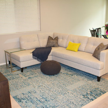 Simple Chaise Sectional with Poof Ottoman | The Sofa Company