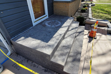 Front Steps with Custom Stamped & Colored Compass