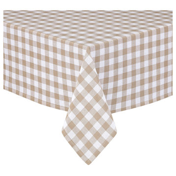 Buffalo Sand Checkered 100% Cotton Table Cloth, 60"x104"