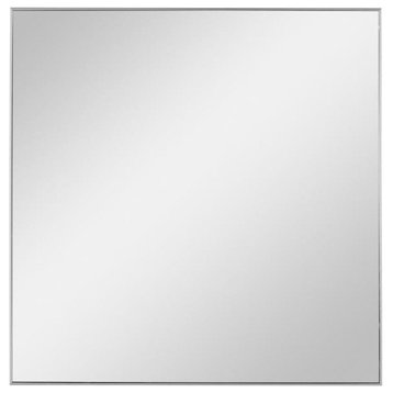 Uttermost 09716 Alexo, 28" Modern Square Mirror, Pewter/Silver