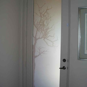 Glass Doors - Frosted Glass Front Entry Doors - WINTER TREE 3D