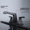 Balduina Brass 3 Hole 8"spread Bathroom Faucet, Matte Black