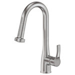 ZLINE Kitchen and Bath - ZLINE Dali Kitchen Faucet in Brushed Nickel (DAL-KF-BN) - Experience ZLINE Attainable Luxury with industry-leading kitchen and bath products that provide an elevated luxury experience, all designed in Lake Tahoe, USA. The ZLINE Dali Kitchen Faucet in Brushed Nickel (DAL-KF-BN) is manufactured with the highest quality materials on the market. ZLINE faucets feature ceramic disc cartridge technology. Ceramic disc faucets offer precise, ergonomic control making them easy to use and ADA compliant. This contemporary, European technology is quickly becoming the industry standard due to it being durable and longer-lasting than other valve varieties on the market. We have focused on designing each faucet to be functionally efficient while offering a sleek design, making it a beautiful addition to any kitchen. While aesthetically pleasing, this faucet offers a hassle-free washing experience, with 360 degree rotation and a spring loaded pressure adjusting spray wand. At 2.2 gal per minute this faucet provides the perfect amount of flexibility and water pressure to save you time. Our cutting edge lock in technology will keep your spray wand docked and in place when not in use. ZLINE delivers the most efficient, hassle free kitchen faucet with a lifetime warranty, giving you peace of mind. The Dali kitchen faucet DAL-KF-BN ships next business day when in stock.