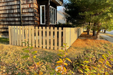 Wood picket fence