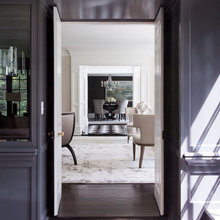 gray cabinets & white walls