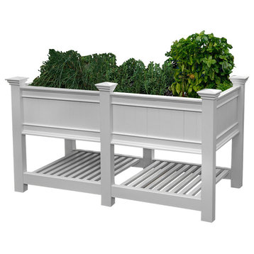 68 1/2"W x 24"D x 35 3/8"H Cambridge Raised Planter 6' Kit, White