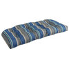 42"X19" U-Shaped Patterned Polyester Tufted Settee/Bench Cushion, Sovaro Denim