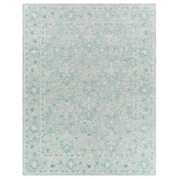 Shelby Traditional Area Rug, Light Blue/White, 7'x9'