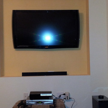Returning client, First came the TV, 2nd implementing the media shelf