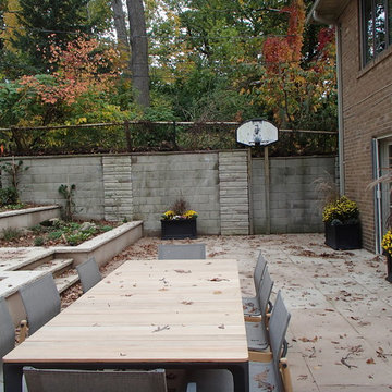 Terraced Backyard - new large natural stone patio