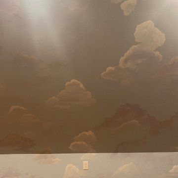 Cloud mural bedroom