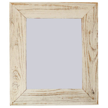 Antique White Reclaimed Wood Frame, 8"x10"