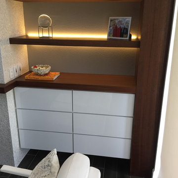 Contemporary Fireplace and Media Center