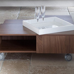Roy Storage Coffee Table in Walnut and White - Coffee Tables
