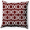 Hugs and Kisses Valentines Decorative Throw Pillow, Maroon, 20"x20"