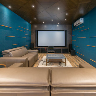Example of a minimalist home theater design in Hyderabad