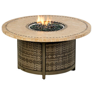 Bermuda Platinum 48" Round Fire Table With Burner