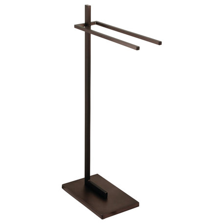 Kingston Brass Pedestal Dual Towel Rack, Oil Rubbed Bronze