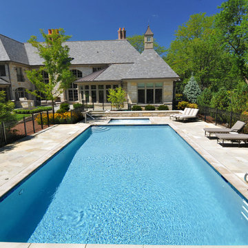 Naperville, IL Swimming Pool and Hot Tub with Automatic Covers