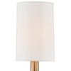 Amherst 1 Light Wall Sconce, Aged Brass Finish, White Faux Silk