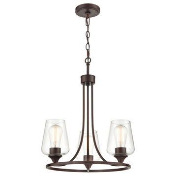Ashford Collection 3-Light 18" Rubbed Bronze Chandelier