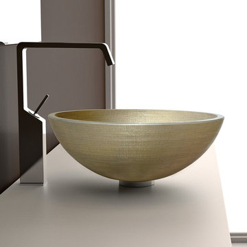WS Bath Collections Venice 44 Vessel Bathroom Sink in Gold/Silver 17.3"