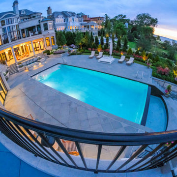 Wilmette, IL Rectilinear Swimming Pool with Separate Hot Tub