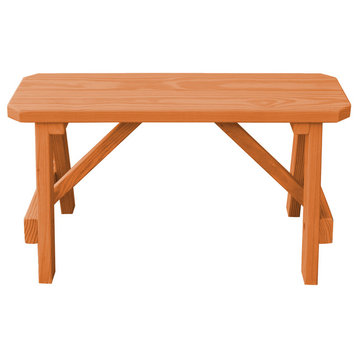 Pressure Treated Pine Traditional Picnic Bench, Cedar Stain, 3 Foot