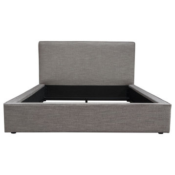 Cloud 43" Low Profile Queen Bed, Gray Fabric