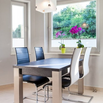 White and Veneer High Gloss Modern Kitchen