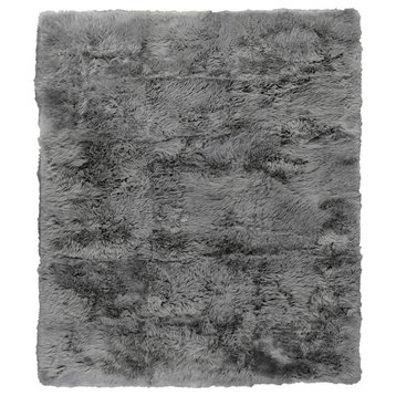 Sheepskin Shag Wool Gray Area Rug, 13'6"x17'6"