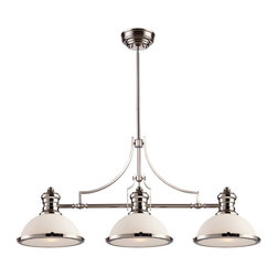 Elk Lighting - Chadwick 3-Light Kitchen Island Lighting, Polished Nickel - Kitchen Island Lighting