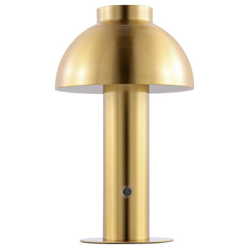 Safavieh Niara Rechargeable LED Table Lamp Brass Gold