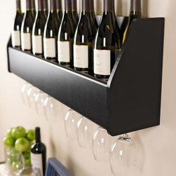 Prepac Floating Wine Rack in Black - Wine Racks