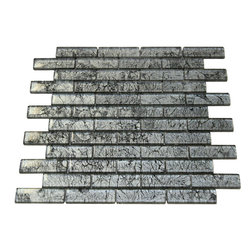 1x3 Glossy Silver Sky Subway Glass Mosaic Tiles - Home Accessories & Decor