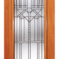 Decorative Beveled Glass Entry Door, Triple Glazed Glass Option - Front Doors