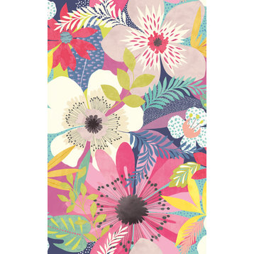 Janis Raspberry Floral Riot Wallpaper, Swatch