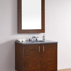 36 inch Walnut Finish Single Sink Bathroom Vanity Optional Countertop - Bathroom Vanities And Sink Consoles