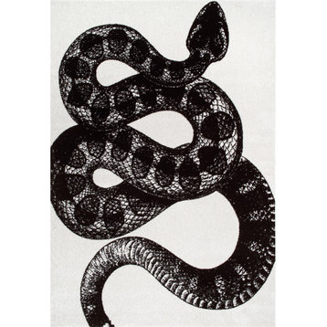 nuLOOM Thomas Paul Serpent Contemporary Novelty Area Rug, Black/White, 4'x6'