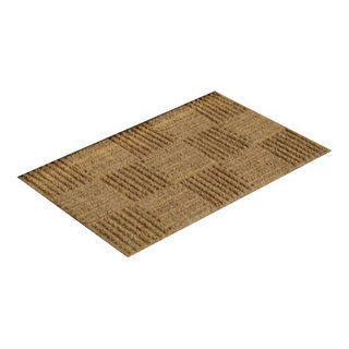 Brown Rockport Flat Rope Hand Woven Floor Mat with Brown Inserts