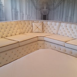 Grand white diamond tufted sectional - Sectional Sofas
