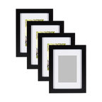 Gallery Wood Picture Frame, Set of 4, Black, 8"x10"