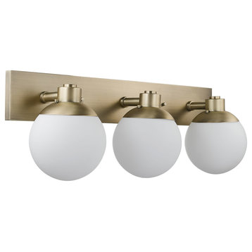 Globe Electric 51479 Portland 3 Light 32"W Bathroom Vanity Light - Brass