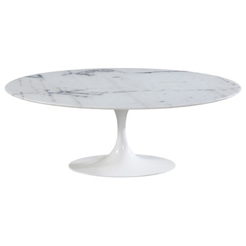 Oval Marble Dining Table, 66"