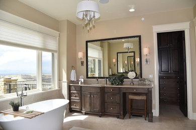 Example of a transitional bathroom design in Denver