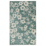 Mohawk - Burbank Blossom Teal Rug, 5'x8' - Inspired by the carefree nature and coastal landscape of Southern California, the Burbank is designed with the SoCal state of mind. Sun washed teal and ivory make the floral print of this piece come to life. Part of our Naples Collection, the Burbank is crafted with the proven, wear-free performance of our exclusive nylon fiber.